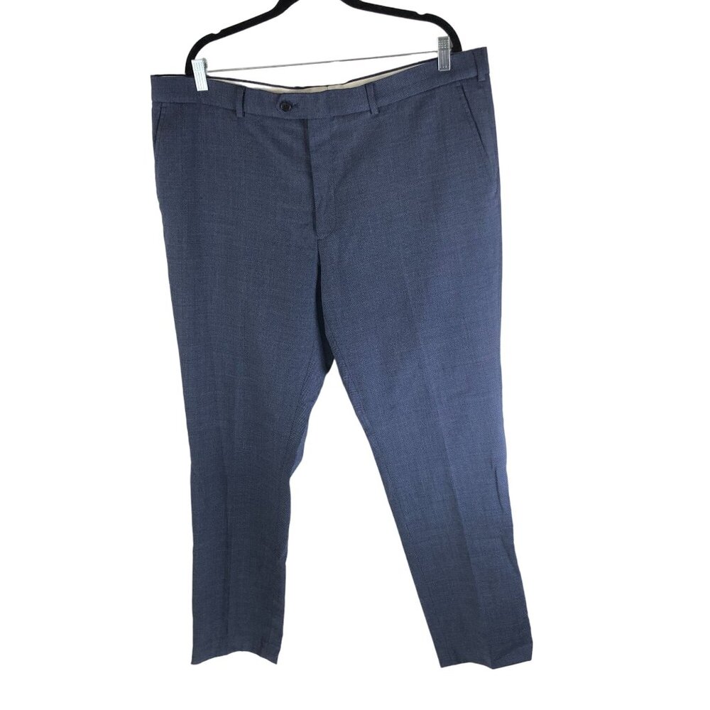 Cricketeer Mens Wool Blend Dress Pants Blue 48R/42W 32" Inseam